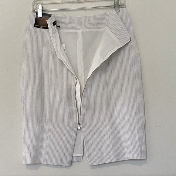 NWT Linen Banana Republic Sz 4 Micro Stripe Pencil Skirt - Picture 4 of 10